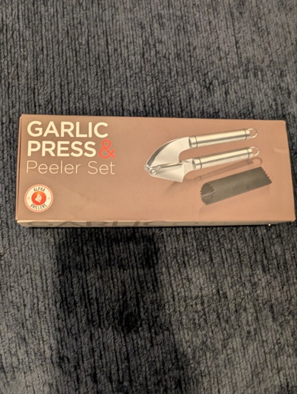 Alpha Grillers Garlic Press & Peeler Set Stainless Steel Mincer Crusher Silicone